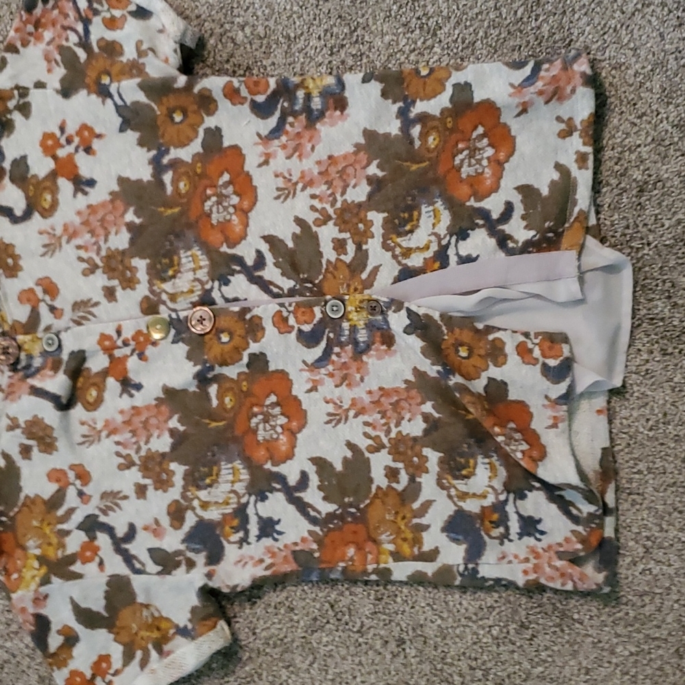 Rare Anthropologie Saturday Sunday Terry Short Sleeve Top with Cute Back Medium - Picture 8 of 9